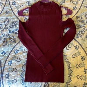 Fashion Nova Shirt with Cut Out Shoulders